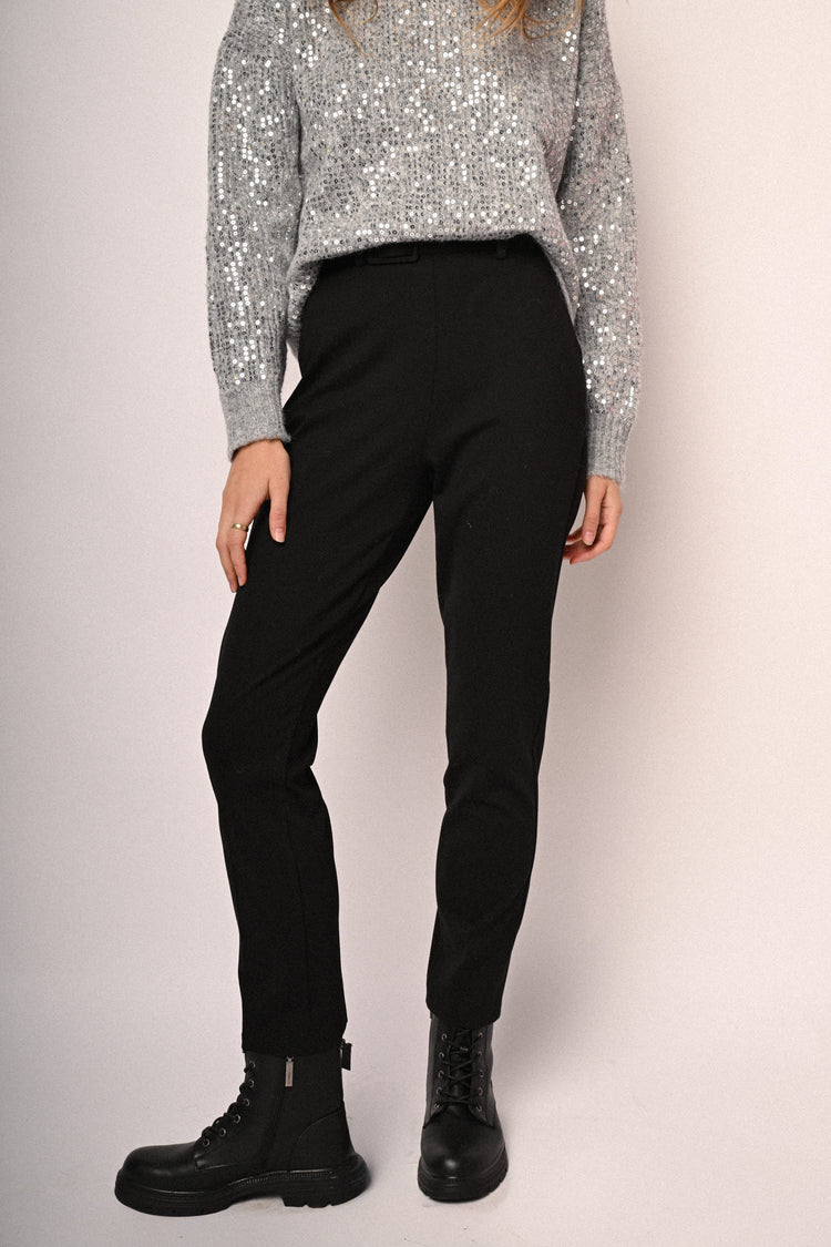Belted cigarette trousers