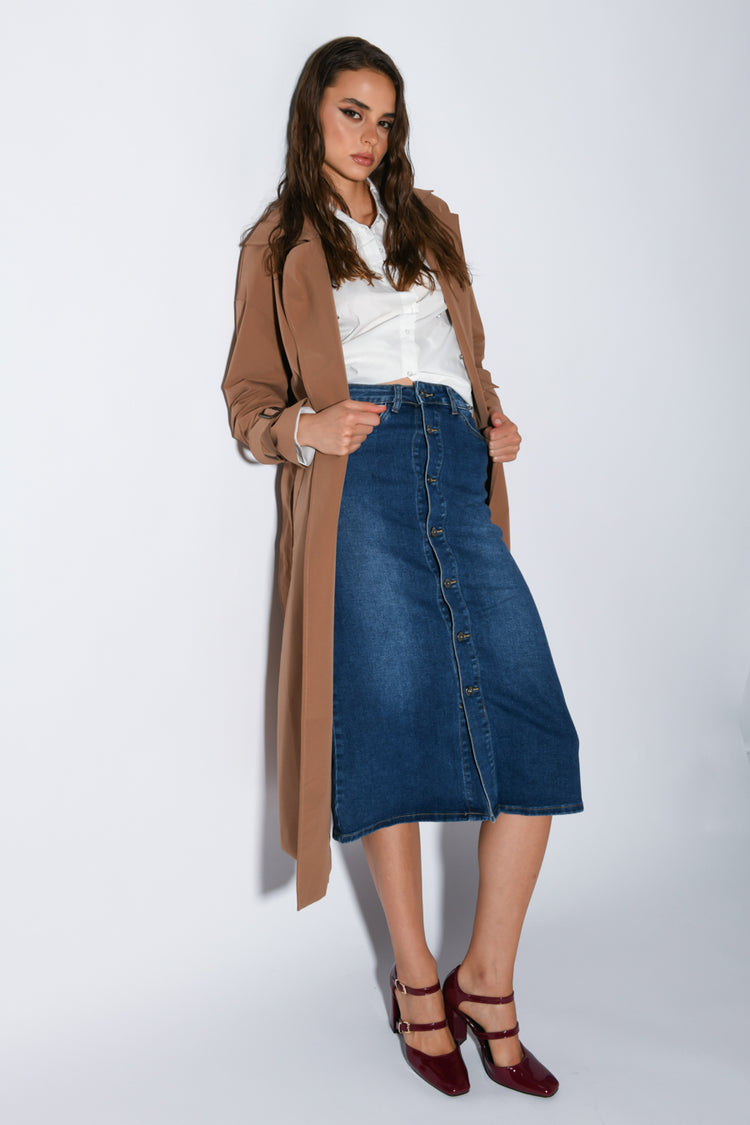 Oversized belted trench coat