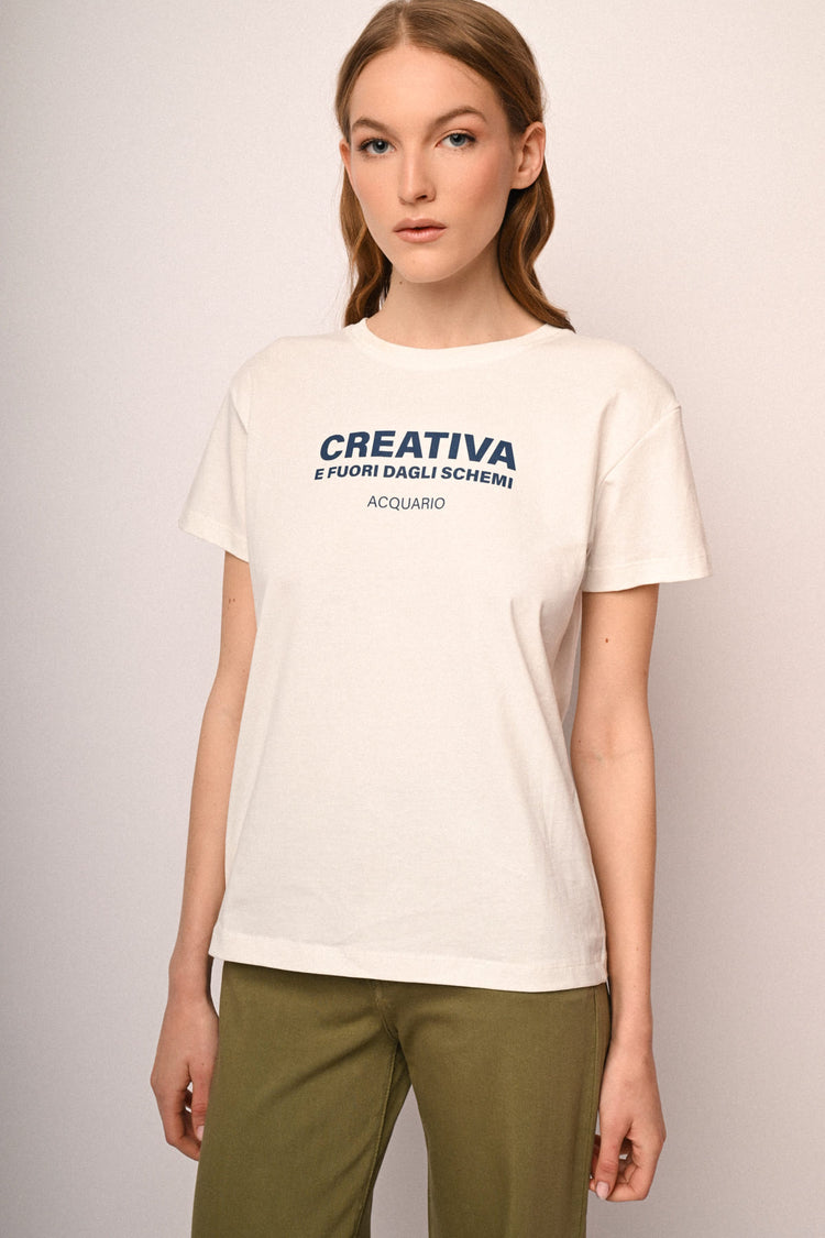Aquarius Zodiac Sign cotton t-shirt