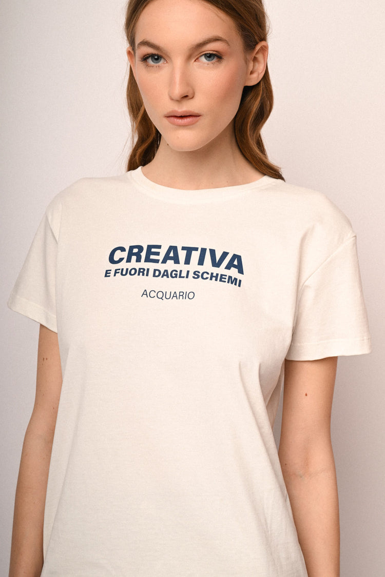 Aquarius Zodiac Sign cotton t-shirt