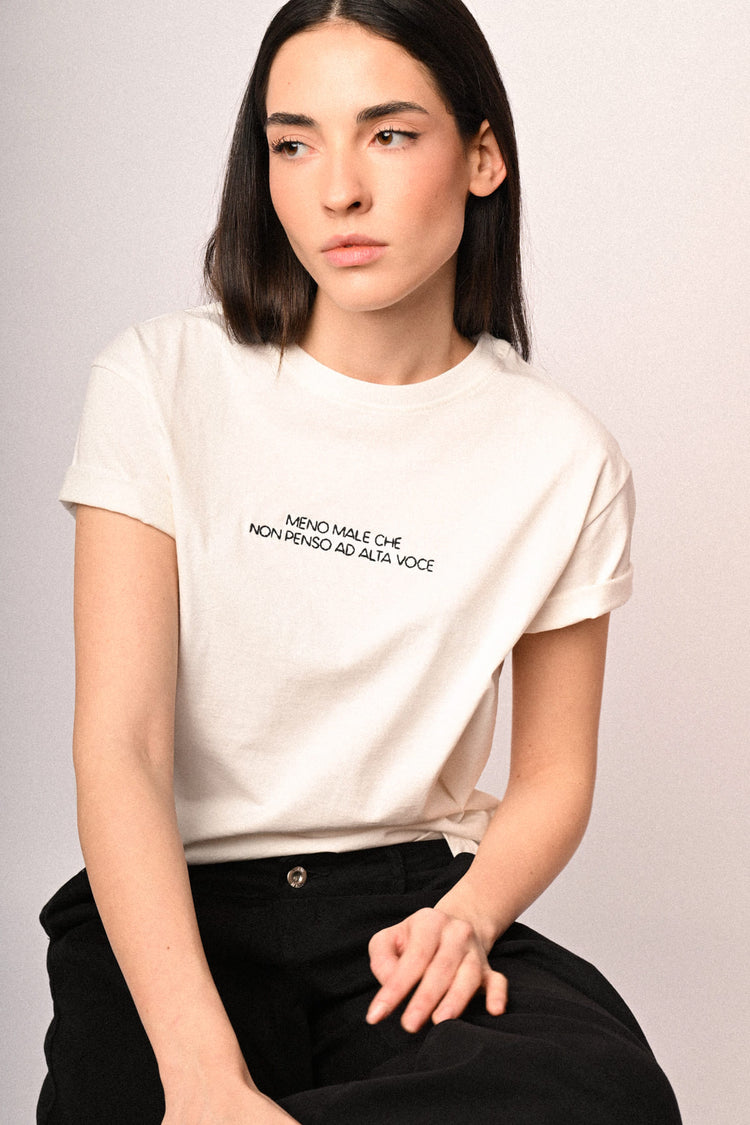 Embroidered text t-shirt