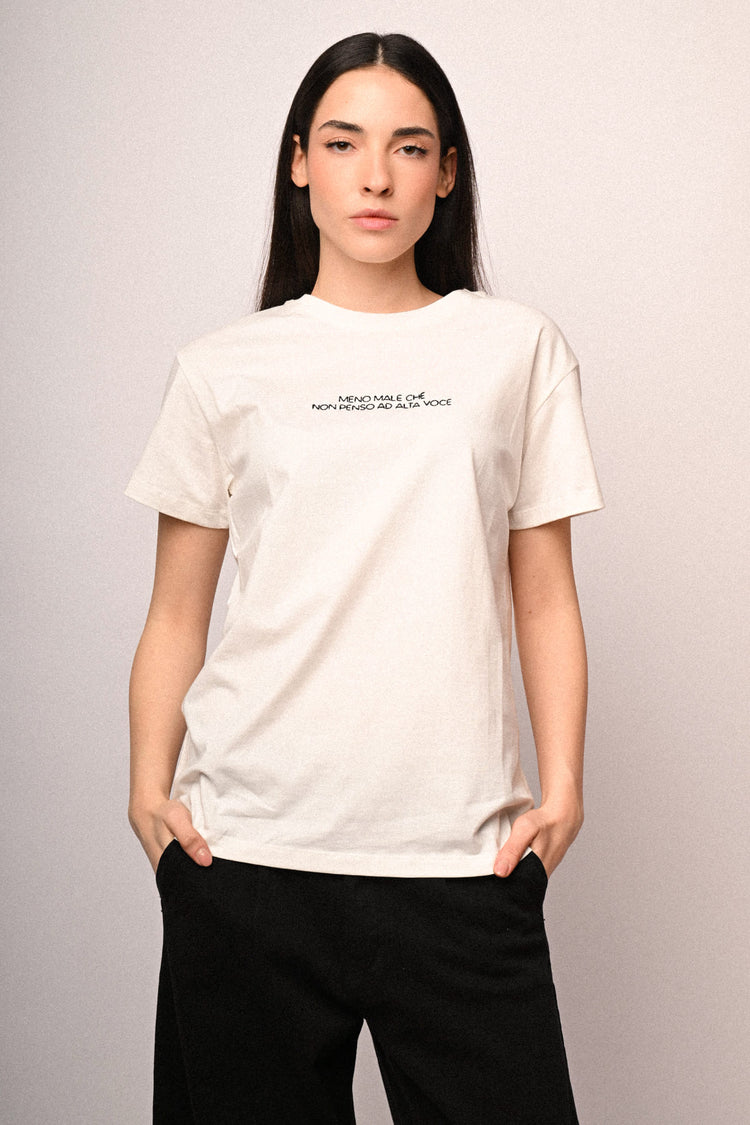 Embroidered text t-shirt