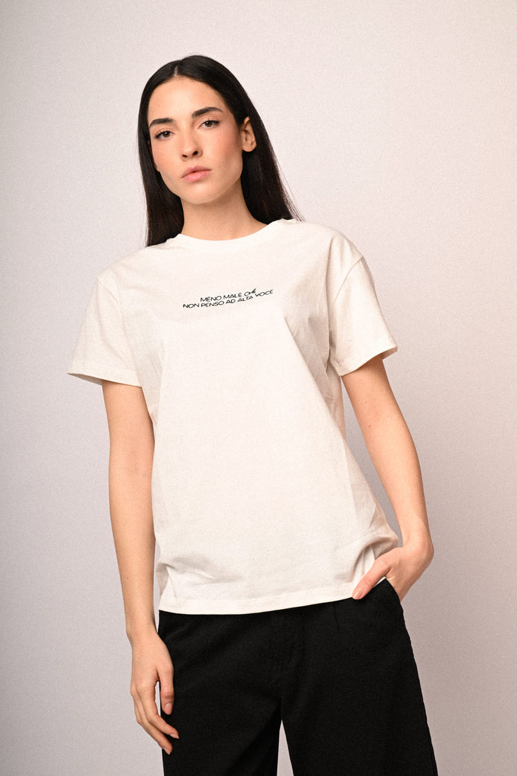 Embroidered text t-shirt