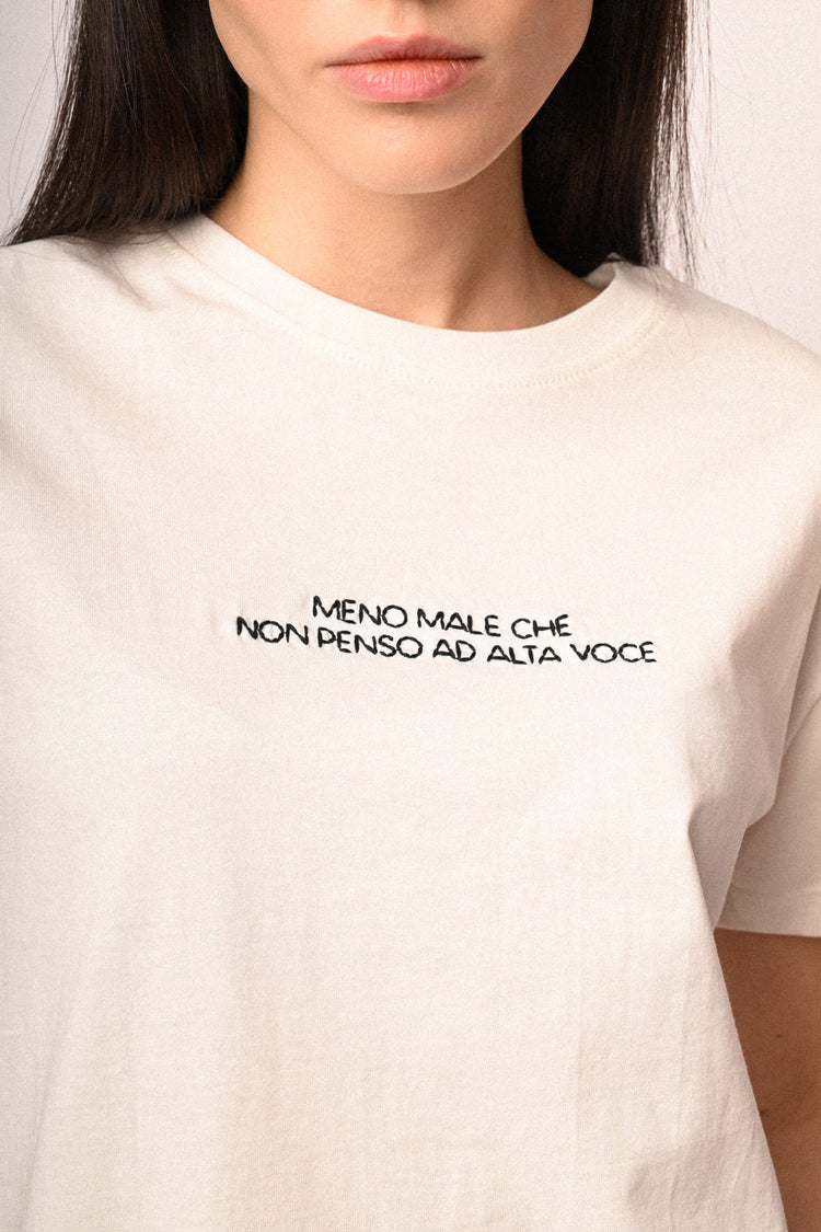 Embroidered text t-shirt