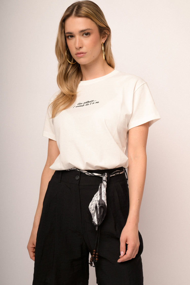 White T-shirt with lettering