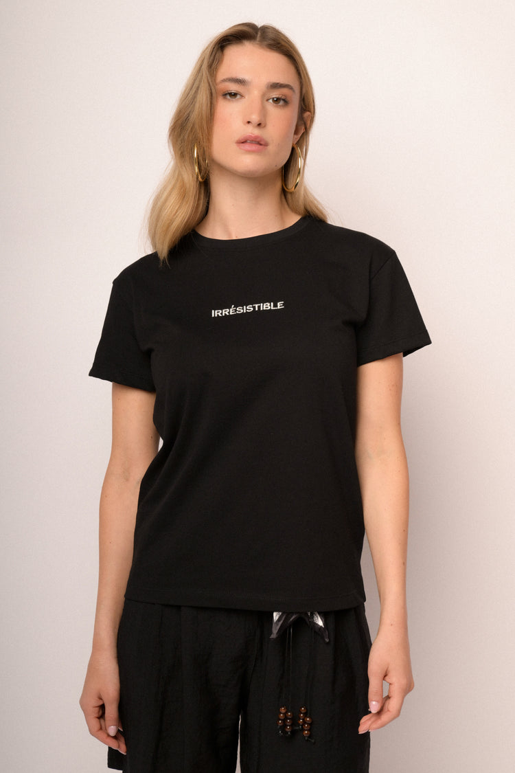 T-shirt Irrésistible in cotone nero