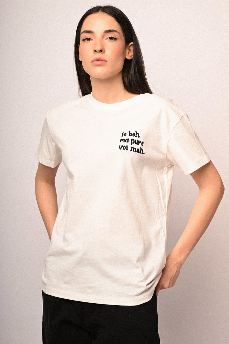 Embroidered text t-shirt