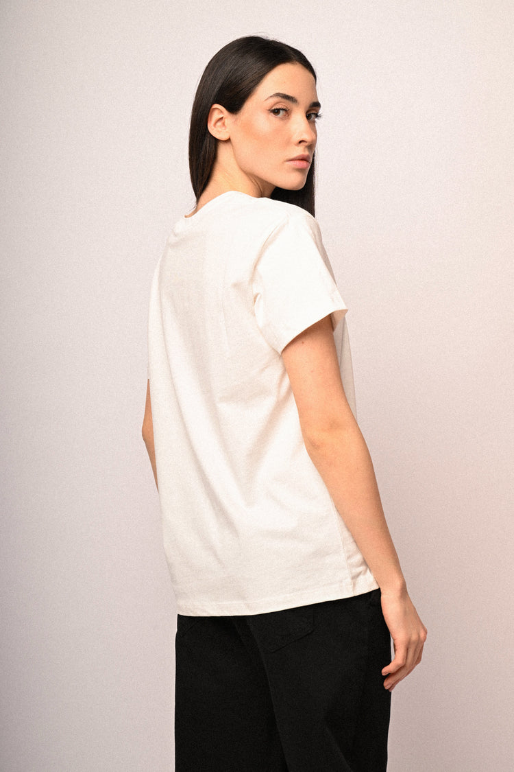 Embroidered text t-shirt