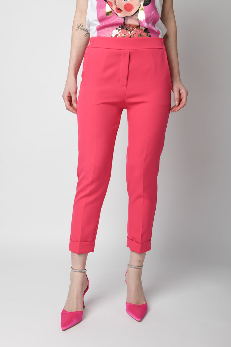 Turn-ups slim-fit trousers