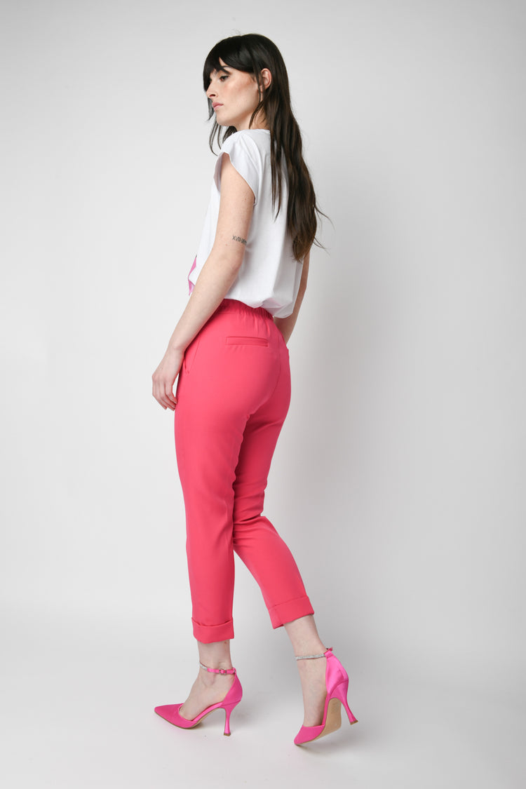 Turn-ups slim-fit trousers