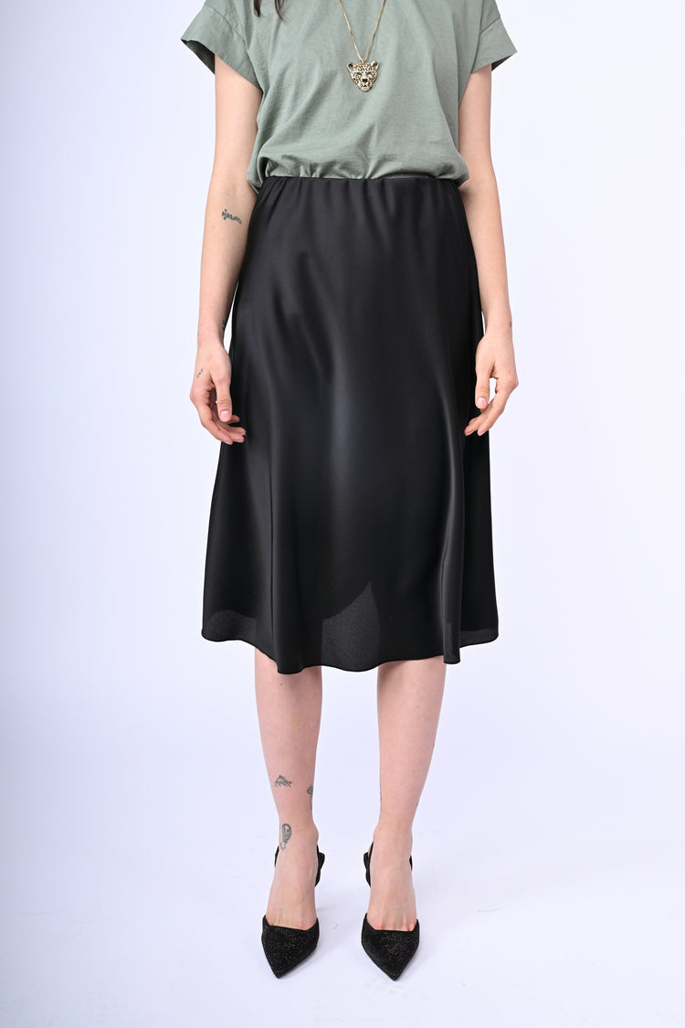 Satin midi skirt