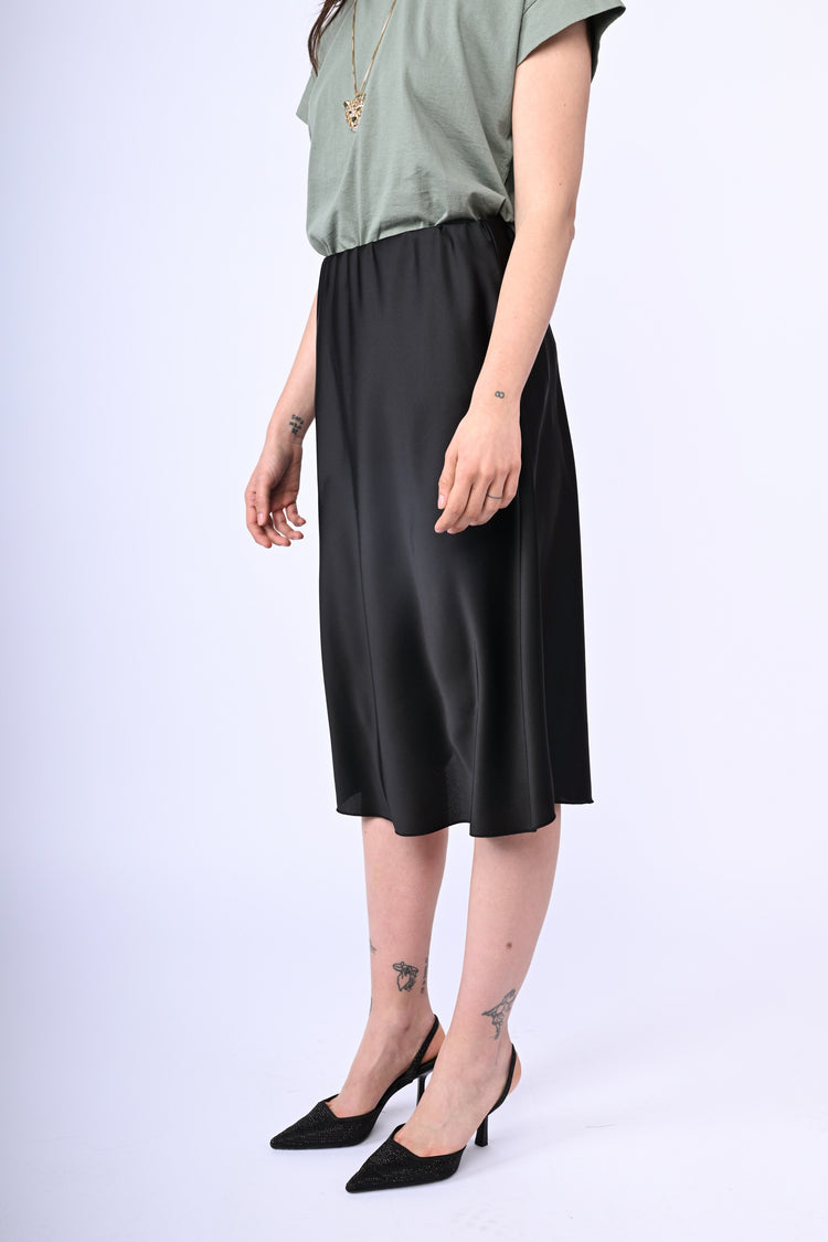 Satin midi skirt