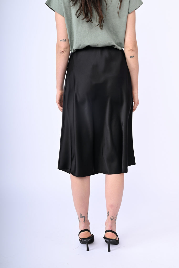 Satin midi skirt