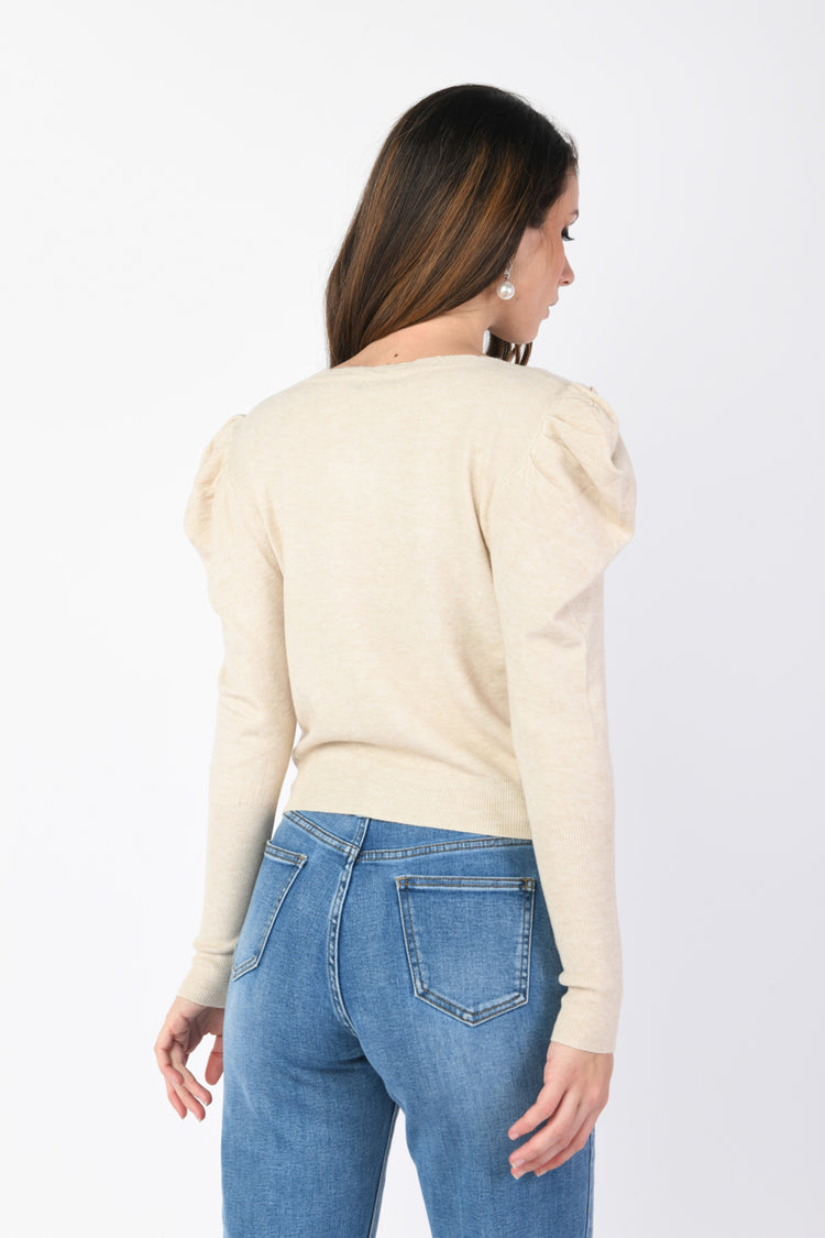 Puffed sleeves sweater