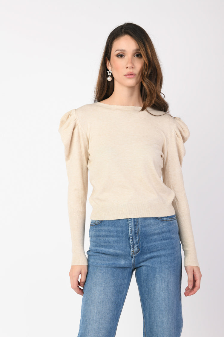 Puffed sleeves sweater