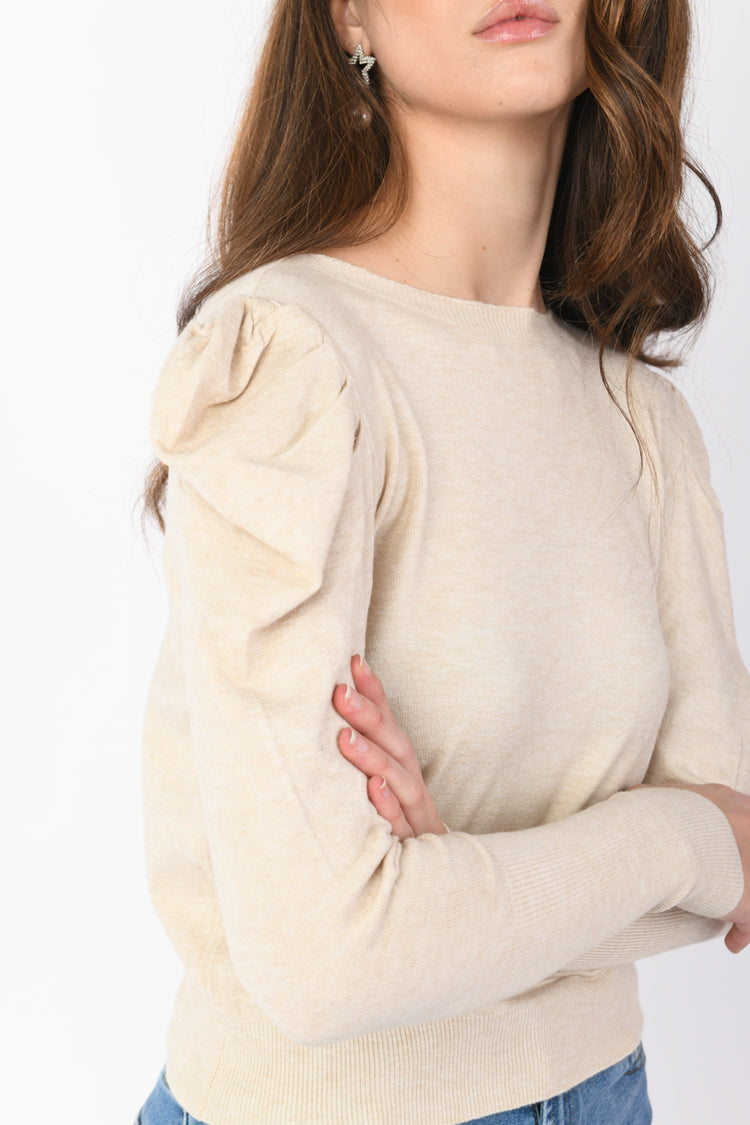 Puffed sleeves sweater