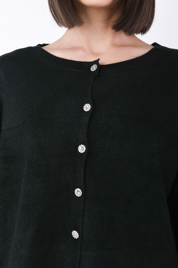 Puffed sleeves cardigan