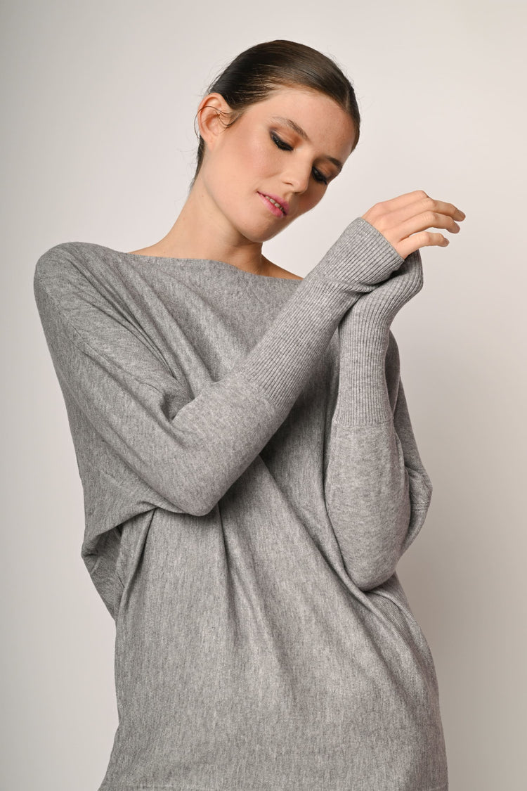 Off-the-shoulder oversized sweater