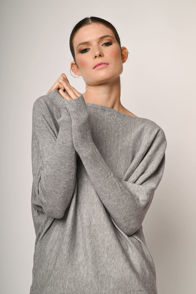 Off-the-shoulder oversized sweater