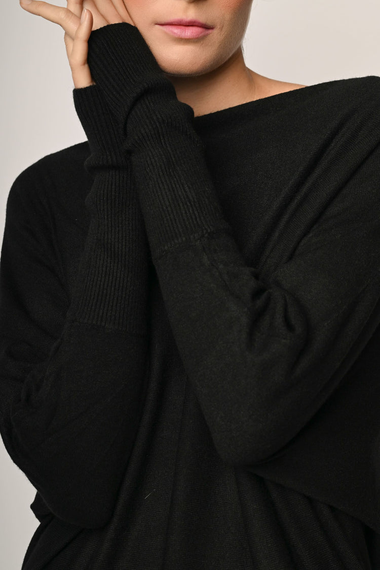 Off-the-shoulder oversized sweater