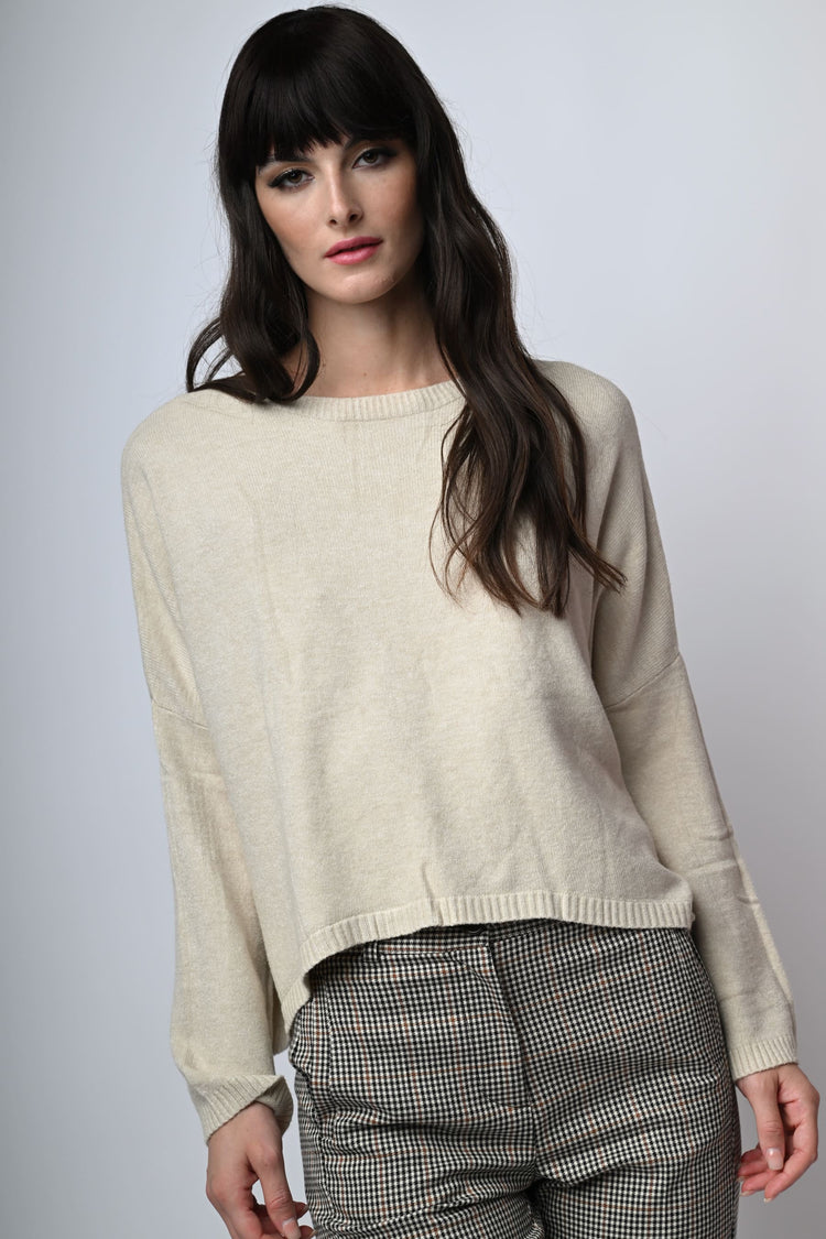 Viscose-blend oversized sweater