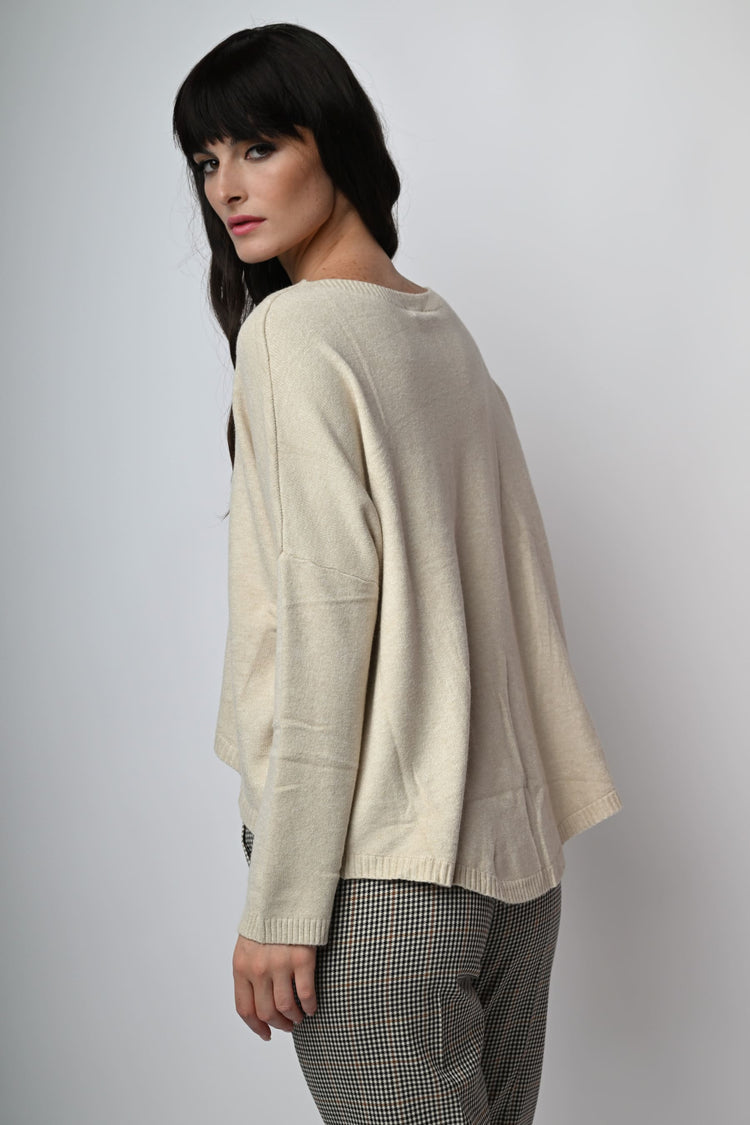 Viscose-blend oversized sweater
