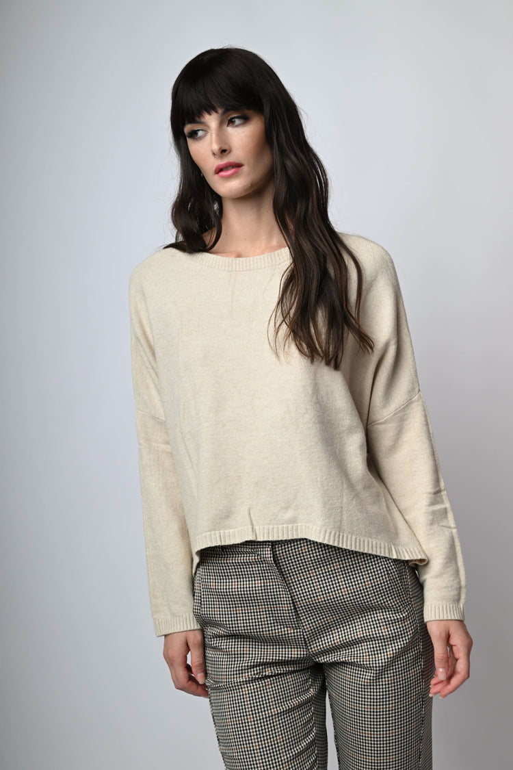 Viscose-blend oversized sweater