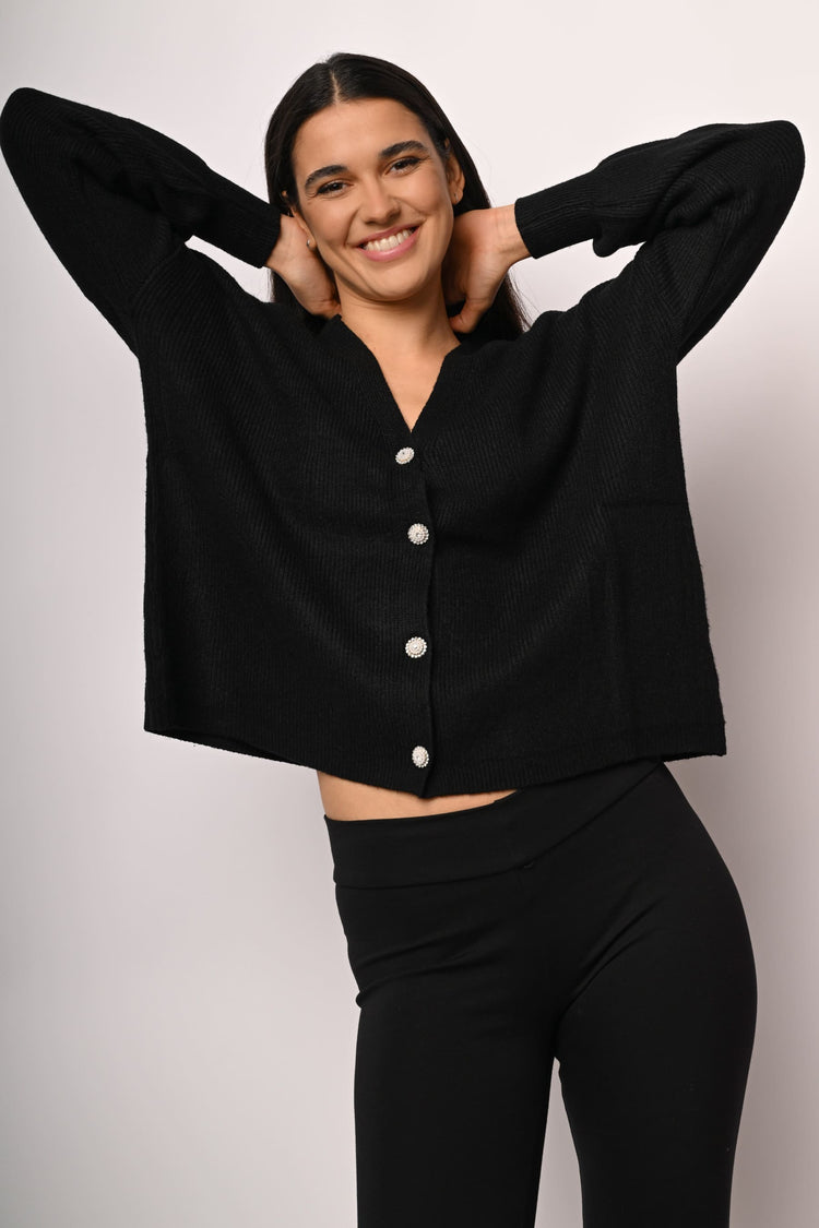 Jewel buttons oversized cardigan