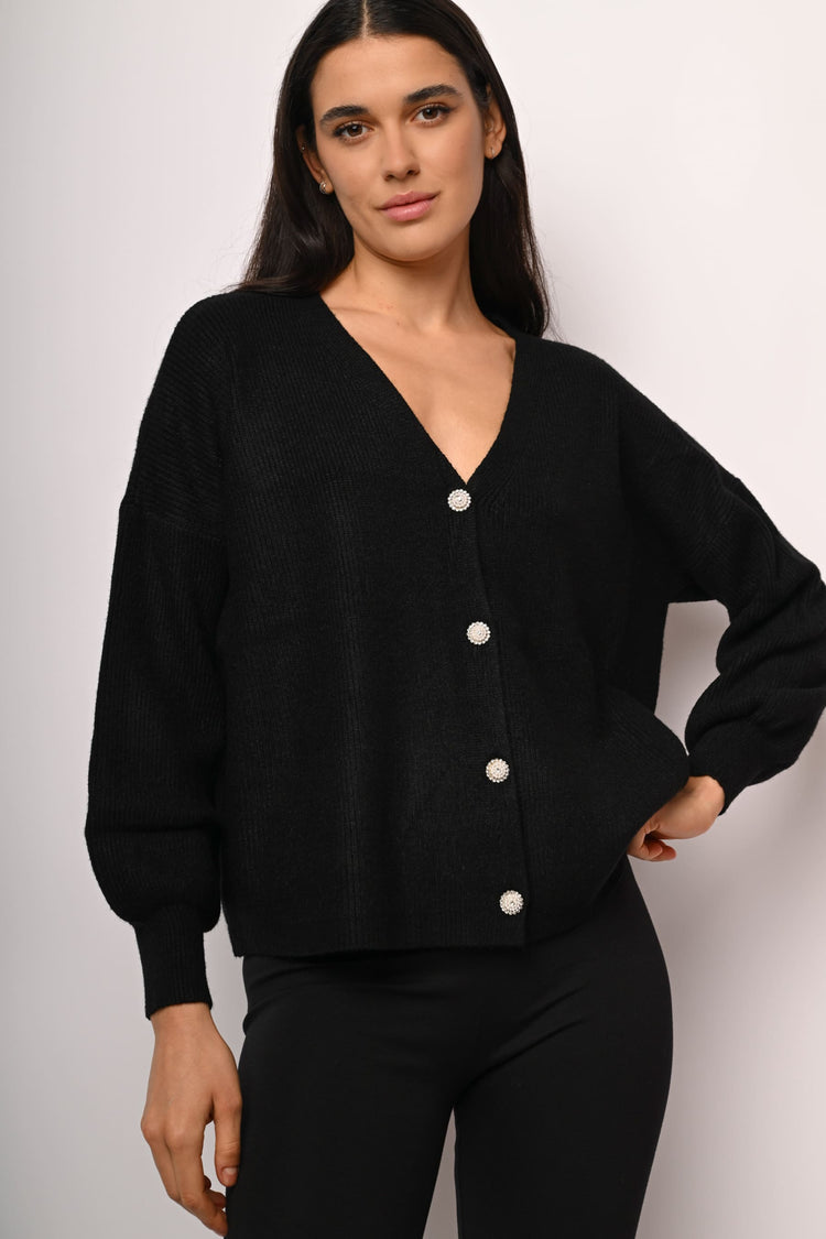 Jewel buttons oversized cardigan
