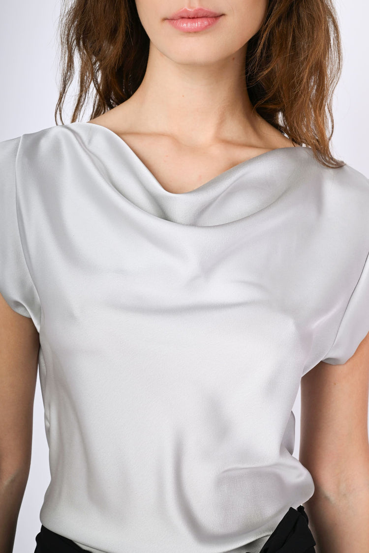 Draped neck top
