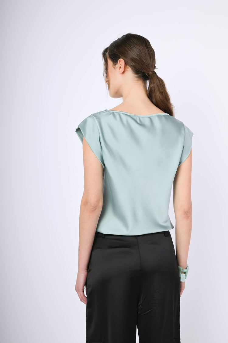 Draped neck top