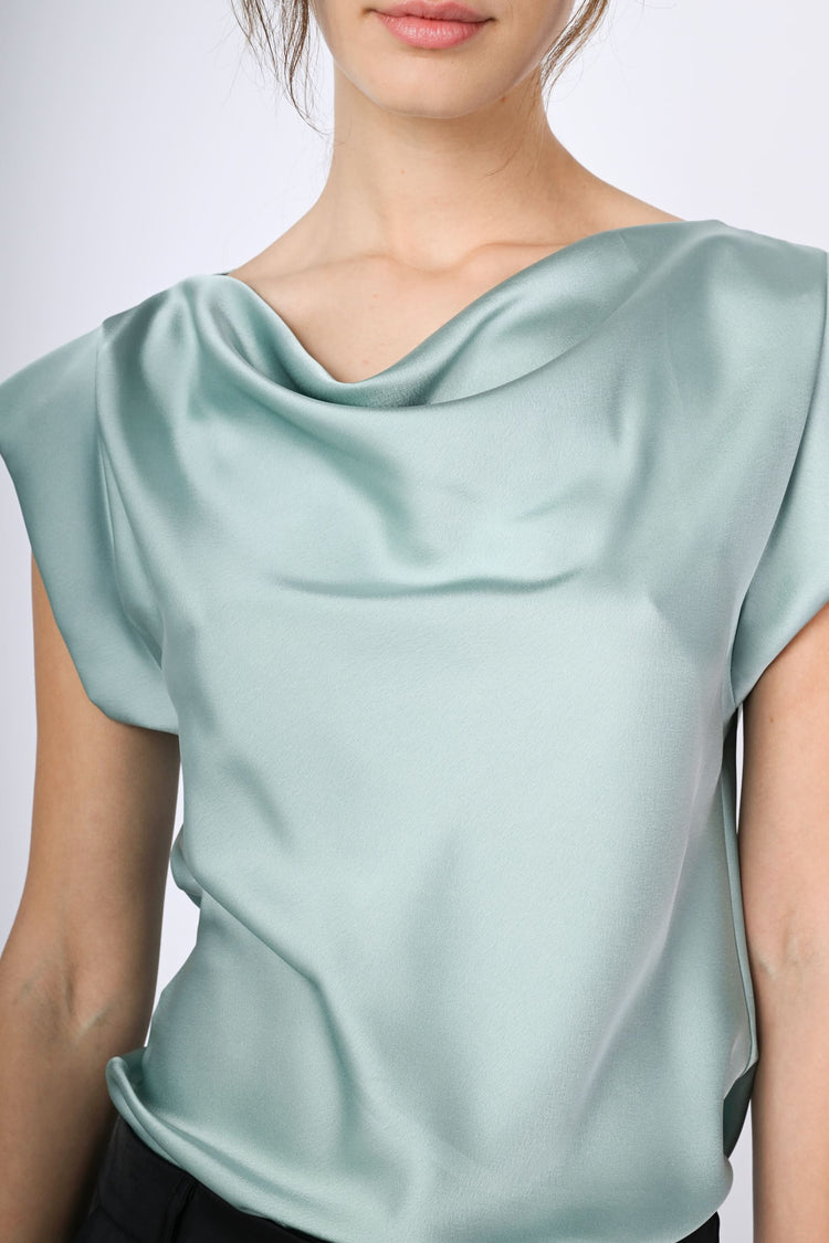 Draped neck top