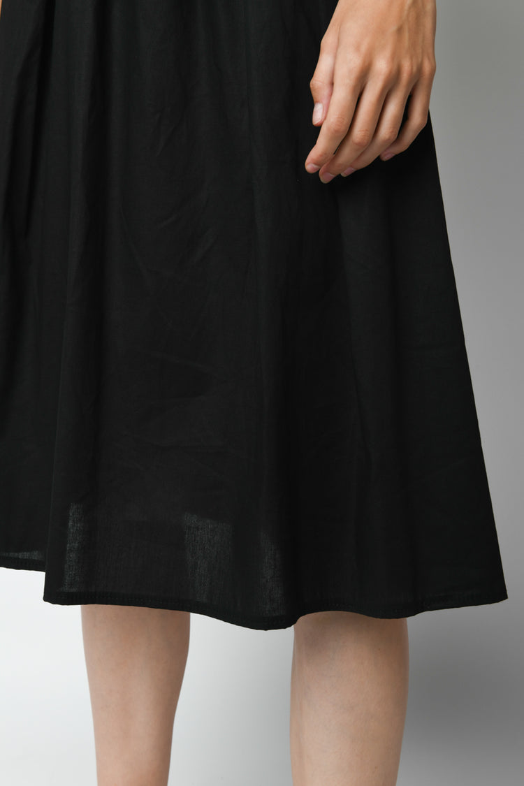 Belted stretch cotton skirt