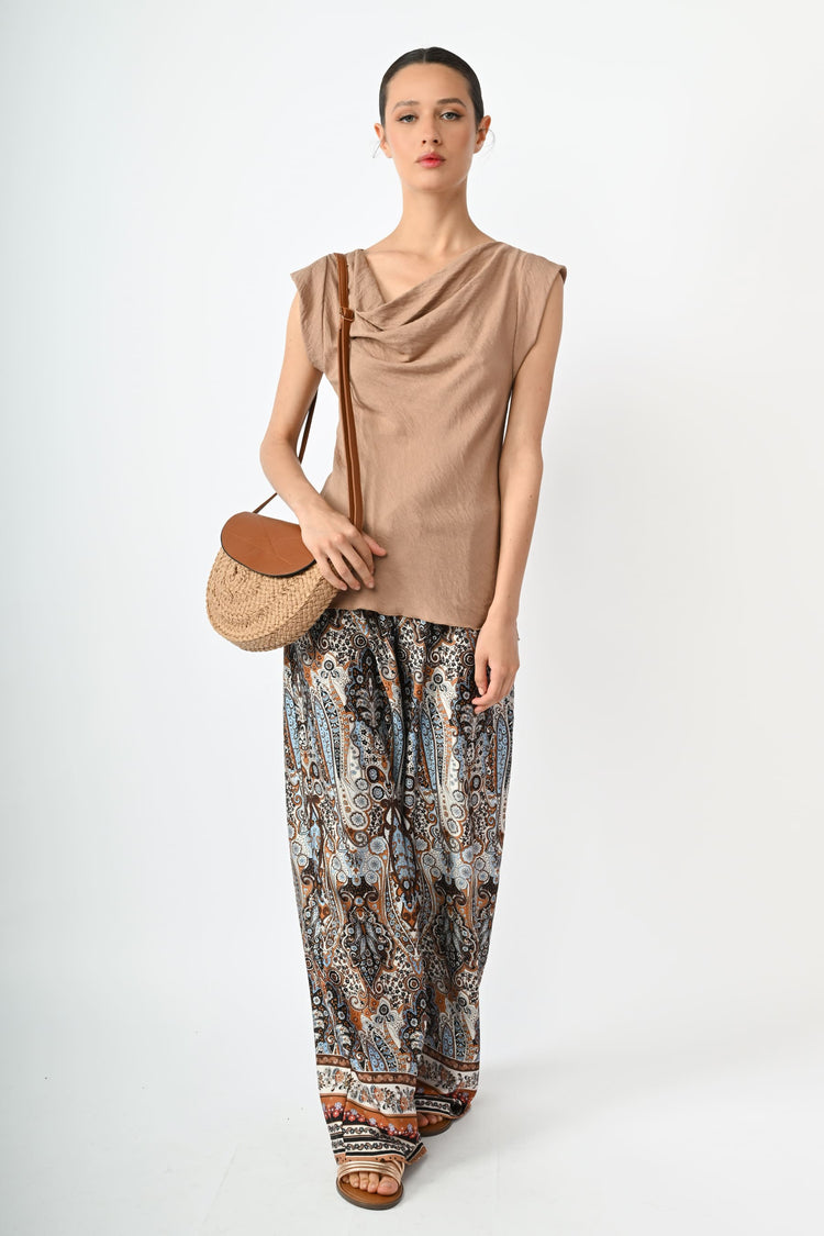 Paisley print palazzo trousers
