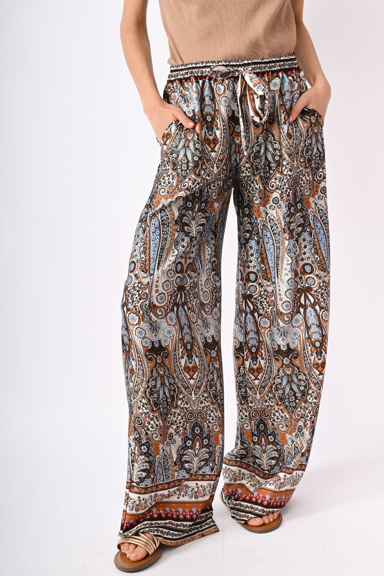 Paisley print palazzo trousers