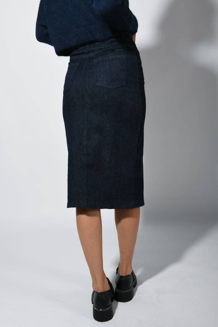 Denim pencil skirt