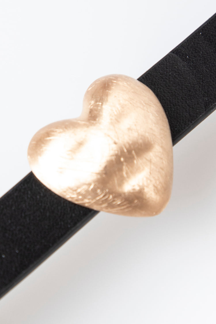 Heart faux leather bracelet