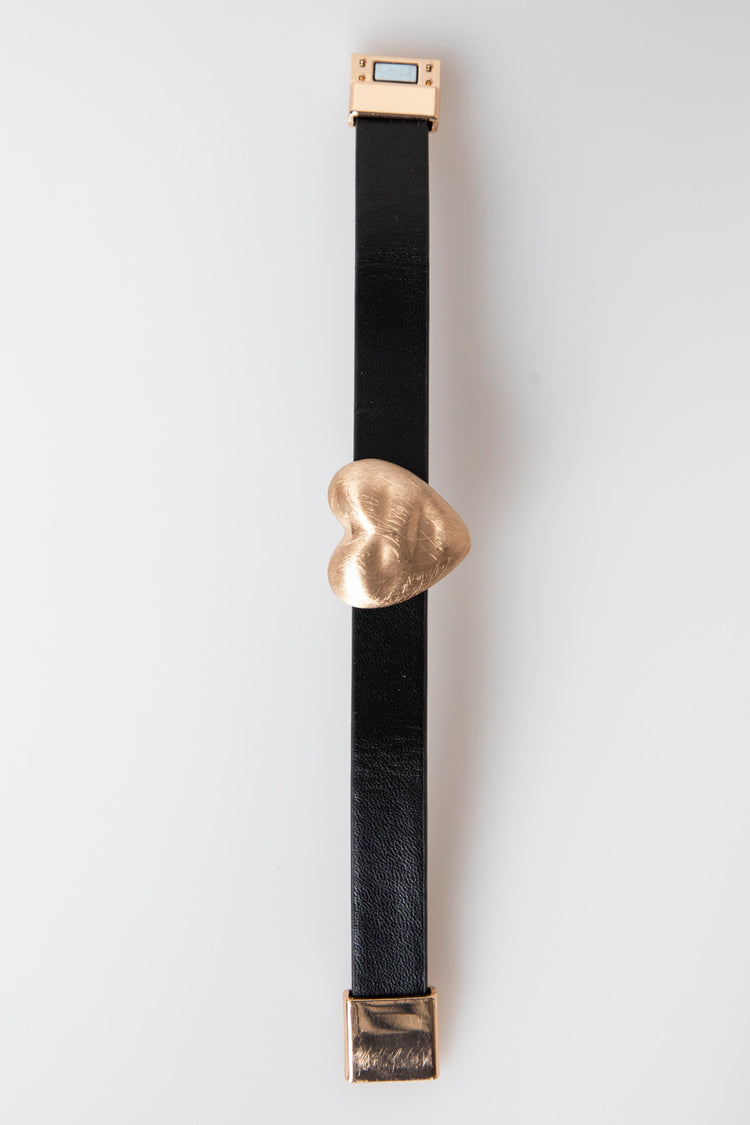 Heart faux leather bracelet