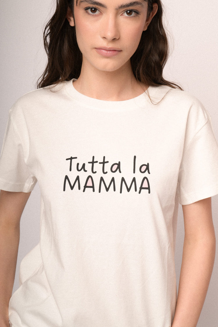 Printed text white cotton t-shirt
