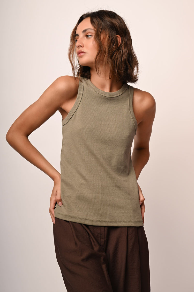 Ribbed knit tank top