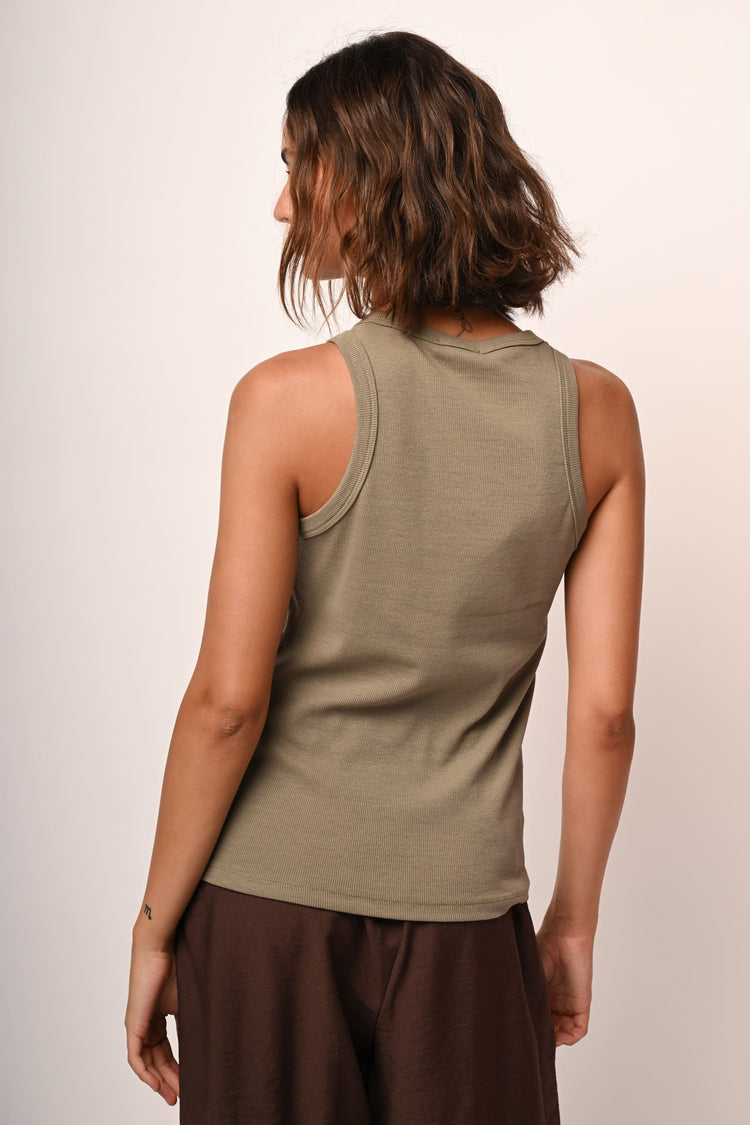 Ribbed knit tank top