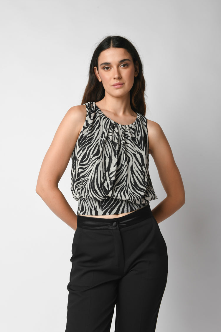 Zebra print top