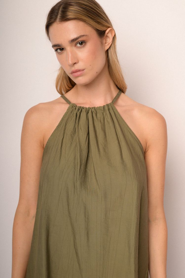Top allamericana misto viscosa verde oliva