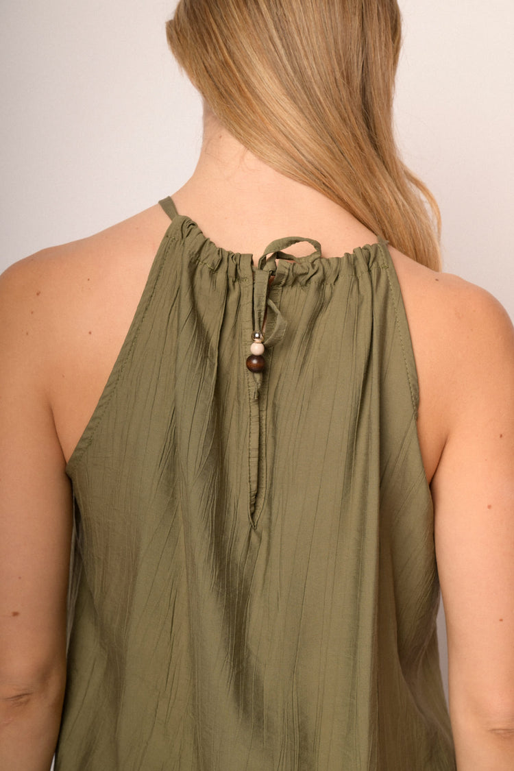 Top allamericana misto viscosa verde oliva