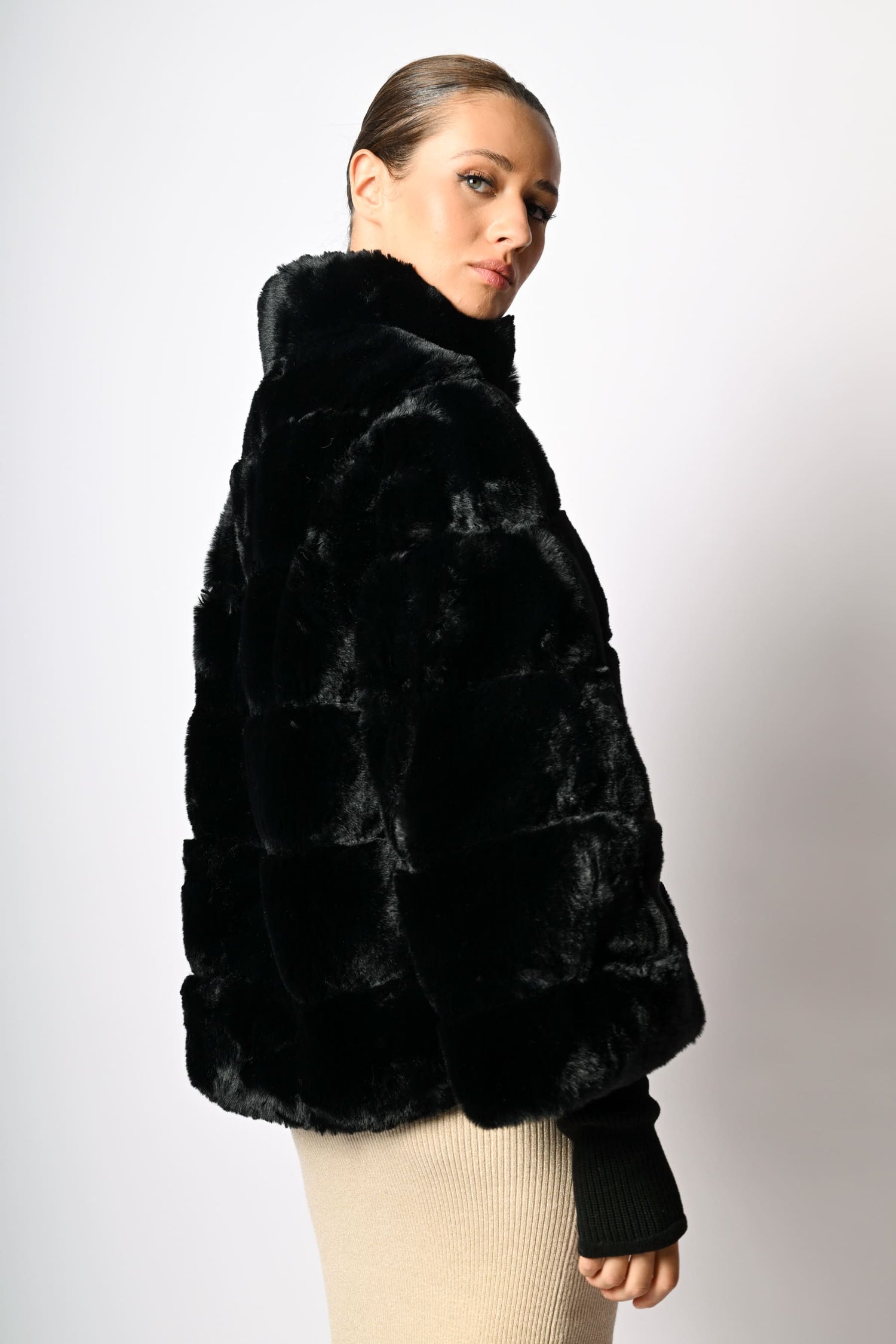 Quilted faux fur jacket – Nunalie-europa