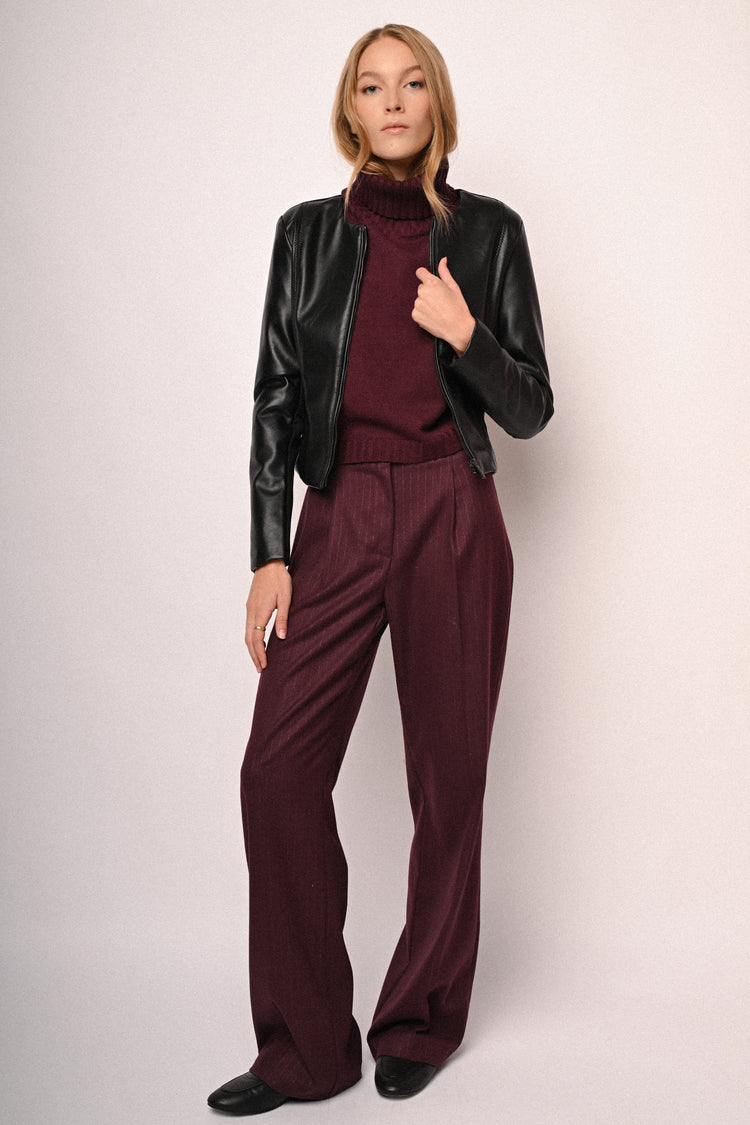 Faux leather basic jacket