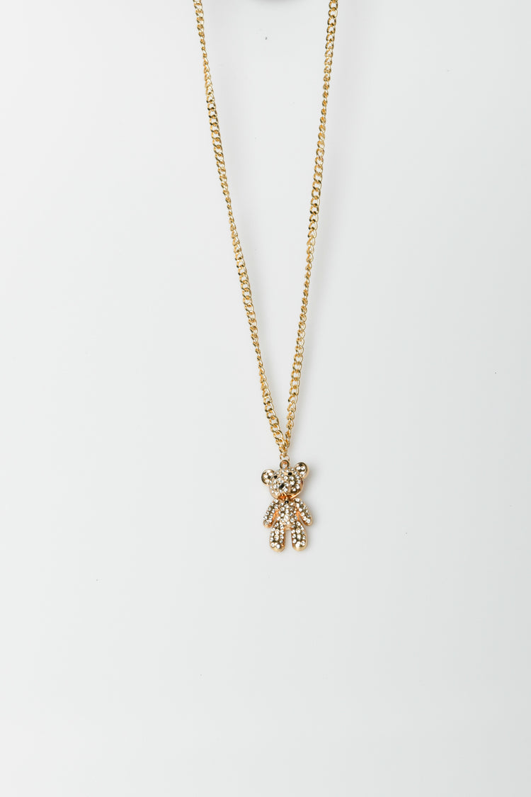 Teddy bear pendant necklace