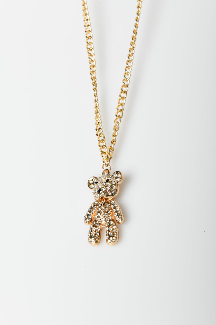 Teddy bear pendant necklace