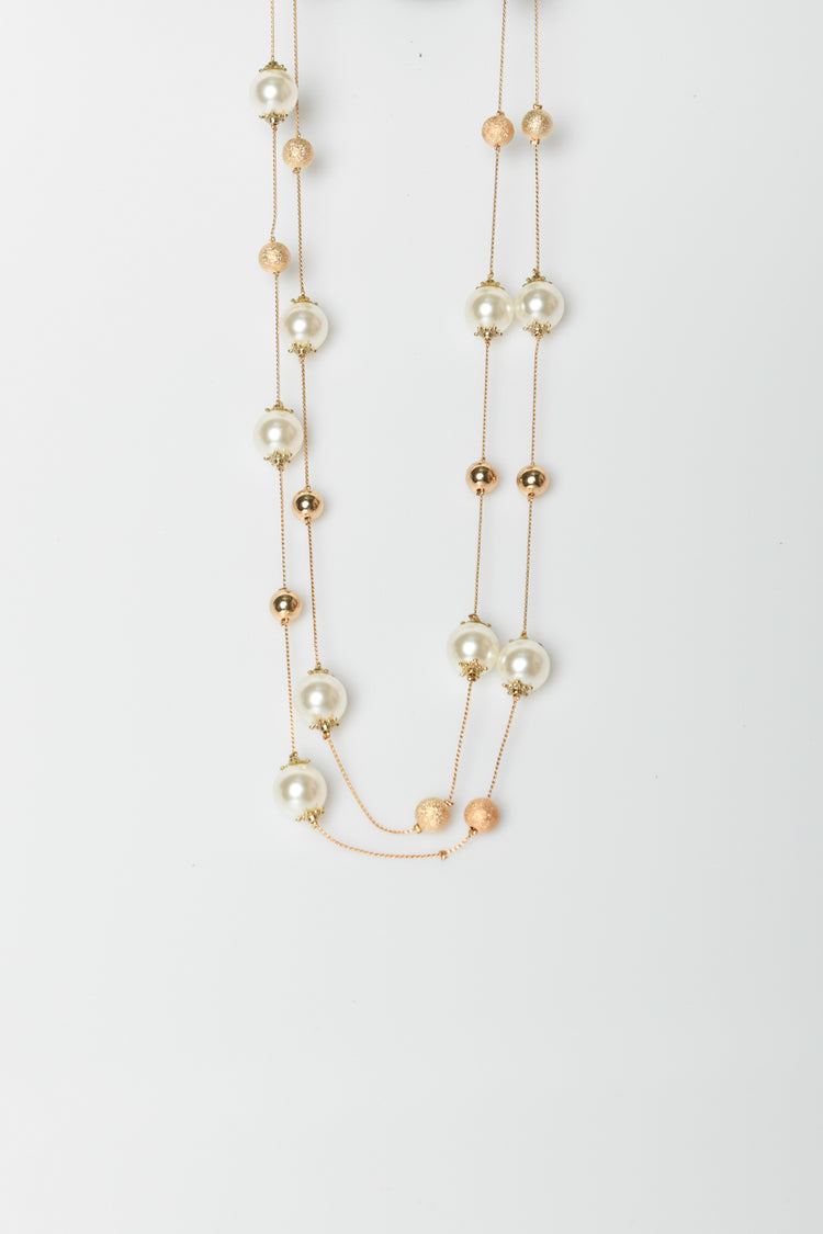 Pearls double strand necklace