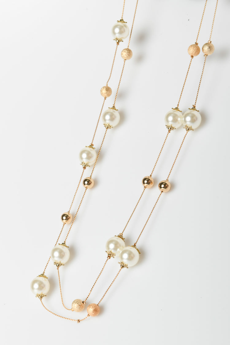 Pearls double strand necklace